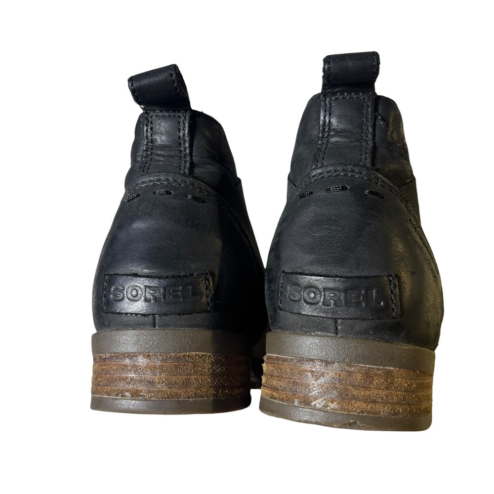 Sorel Emelie Chelsea Waterproof Leather Boots Quarry Black NL3719-052 Womens 8.5 - Picture 6 of 11